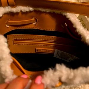 Zara fur purse, credit card slots inside.